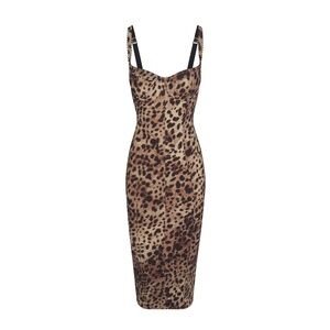 DOLCE $ GABBANA X SKIMS Leopard Print Body Dress